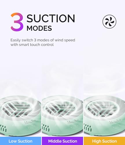 Image of MelodySusie PocketSized Nail Dust Collector with Lightweight Design,HProA 6000RPM Ultra-Small Nail Vacuum Fan with 3 Suction Modes and 30 Disposable Filter Papers for Beginner & Daily Nail Care,Green