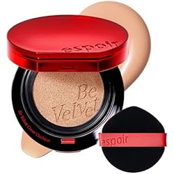 Espoir Be Velvet Cushion Foundation #24 Latte | Quick and Easy Coverage with Long-lasting Color by Zero Oxidation, Velvety Smooth Finish & Lightweight Formula, Vegan, Korean Makeup, 0.46 oz