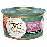 Purina Fancy Feast Wet Cat Food Medleys Wild Salmon Primavera With Tomatoes Carrots and Spinach in Silky Broth - (Pack of 24) 3 oz. Cans