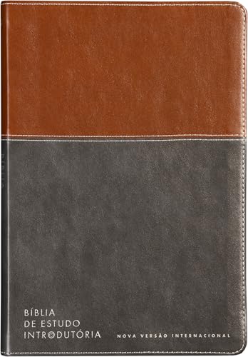 Bíblia de estudo introdutória, NVI, Couro-soft marrom e cinza chumbo, Leitura Perfeita