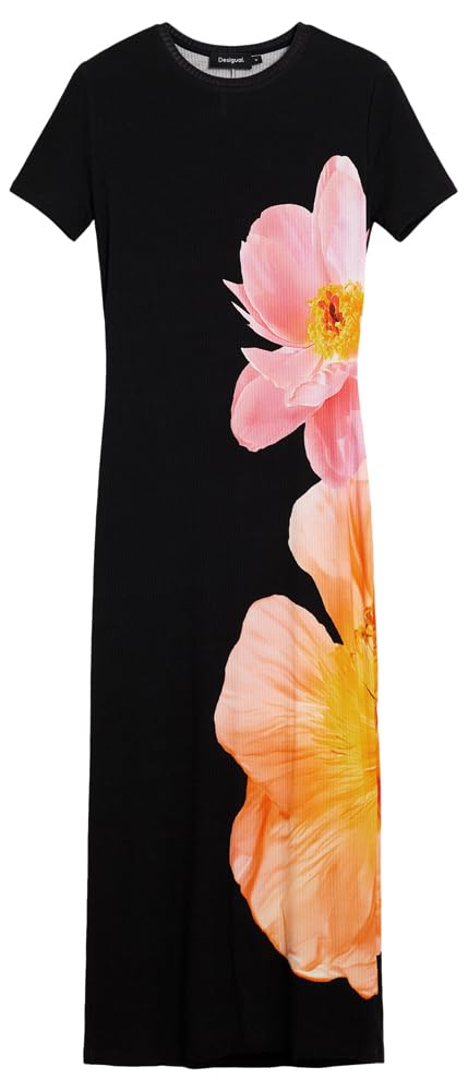 Desigual Kurzarmkleid aus der Damen-Kollektion, Schwarz, XL