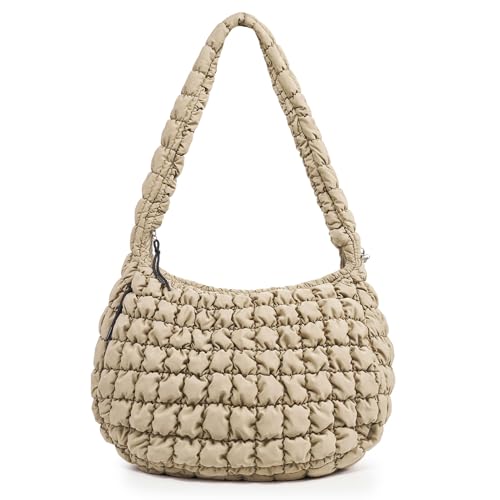 Image of Large Quilted Tote Bag Puffer Purse Quilted Crossbody Bags for Women with Adjustable Strap