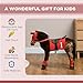 Qaba Ride on Horse for Kids 3-8 Years Old, Toddlers Riding Horse with Neighing Sound, Ride on Animal Pony Toy with Saddle & Stirrups, Brown