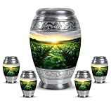 KARYLIZ Nature Cremation Urns for Adult Ashes Women - Urns for Human Ashes Adult Man - Urn for Human Ashes Adult Female - Set of 5, 10 Inch & 3 Inch - Decorative Urn for Keepsake - Funeral for Male