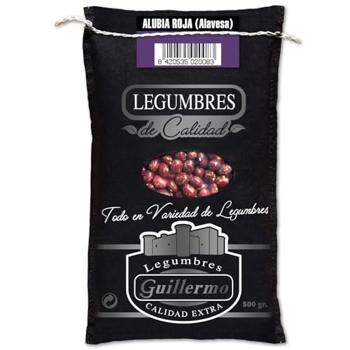 Guillermo | Alubia roja alavesa - Saco 500 g. | Gourmet | Calidad Extra | Alto contenido en proteína vegetal | Ideales para guisos y potajes