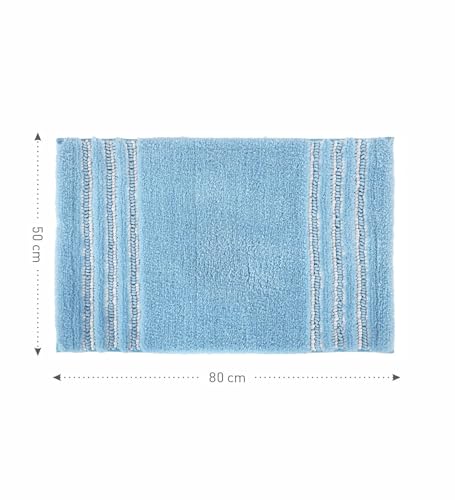Image of Obsessions Ultra Soft Solid Bath Mat - Premium 1950 GSM Density, Anti-Skid Safety Backing & Superior Absorbency for Quick-Dry Comfort (50x80 cm, Baby Blue)