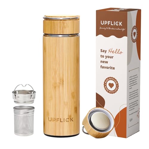 UPFLICK Bamboo Tea Tumbler
