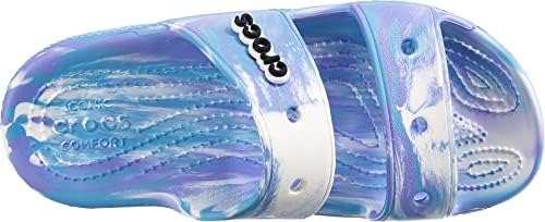 Crocs Unisex-Adult Classic Tie Dye Two-Strap Sandals, White/Oxygen, 9 Men/11 Women | Image 5