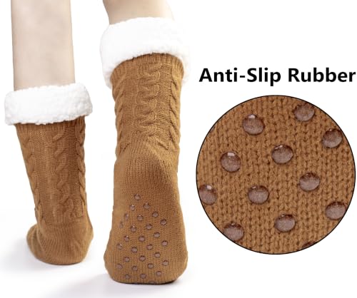 Image of BenSorts Women Winter Thick Slipper Socks with Grippers Warm Fuzzy Socks