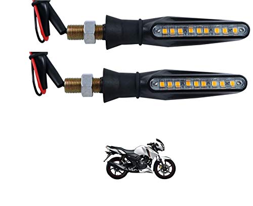 Image of Kozdiko Front & Rear Side Sleek Yellow Indicator Light Set of 4 Pcs for TVS Apache RTR 160