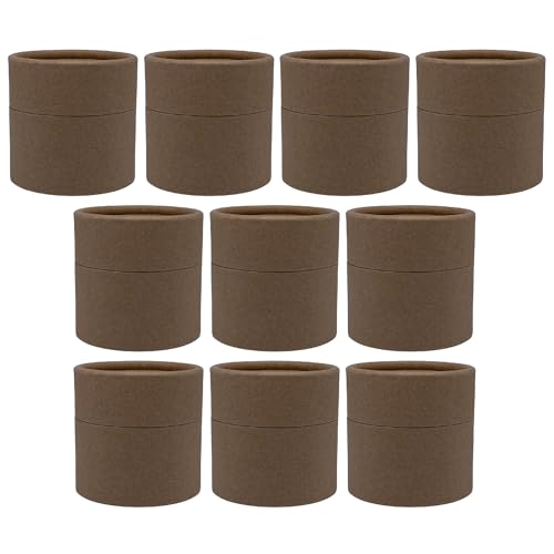 GreenWay 4oz / 120g Kraft Paperboard Empty Jars with Lids - 10 Pack Biodegradable Refillable DIY Cosmetic Containers – Wax Lined Packaging Containers Jars with Snug-Fitting Caps - Brown