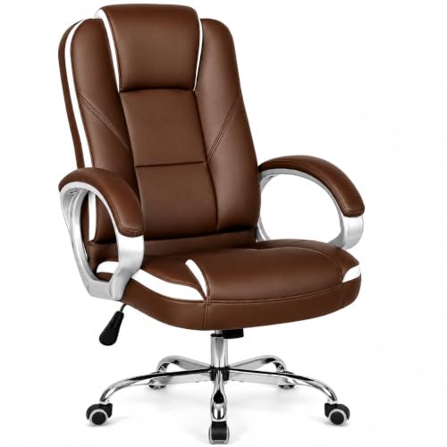 Image of Oakcraft Premium Ergonomic Office Chair - Adjustable Swivel Desk Chair with Lumbar Support & PU Leather Upholstery