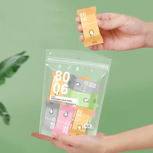 Toalha Facial Comprimida 20 Peças, Toalhetes Faciais, Kit Portátil De Limpeza De Viagem, Pano Remove