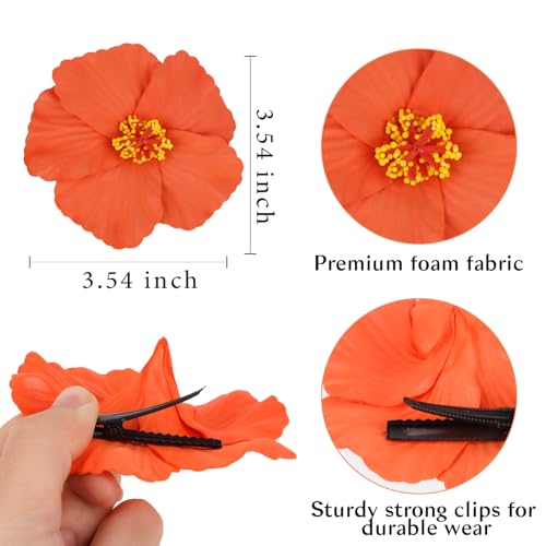 Pinzas de pelo flor hawaiana, pack de 9 unidades miniatura 2