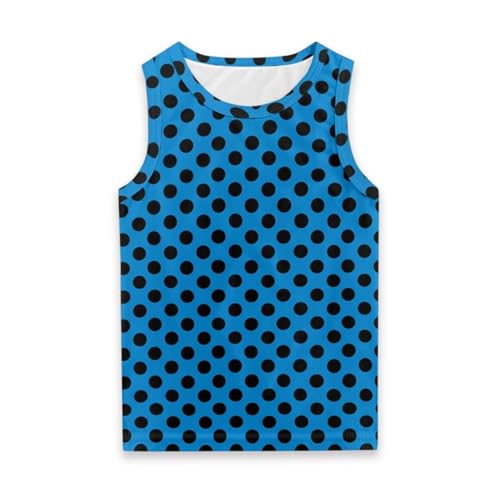 PinUp Angel Girls Tank Tops Cute Vintage Polka Dots Pattern Tops for Kids Athletic Dance Basic Top