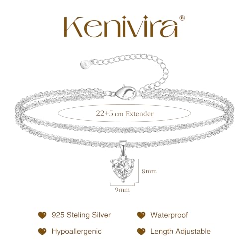 Image of Kenivira Sterling Silver Ankle Bracelets for Women,Gold Dainty Layered Waterproof Anklet for Women, Anklet Set Stackable Beach Gift Adjustable Size