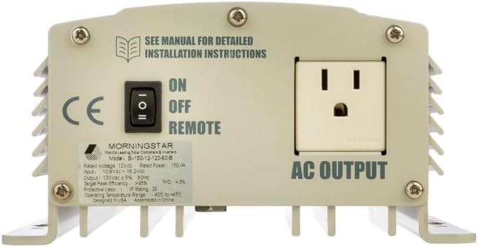 Miniatura 5 de Morningstar SureSine - Inversor solar de onda sinusoidal pura de 700 W, 12 V CC, 120 VAC, 60 Hz tipo B