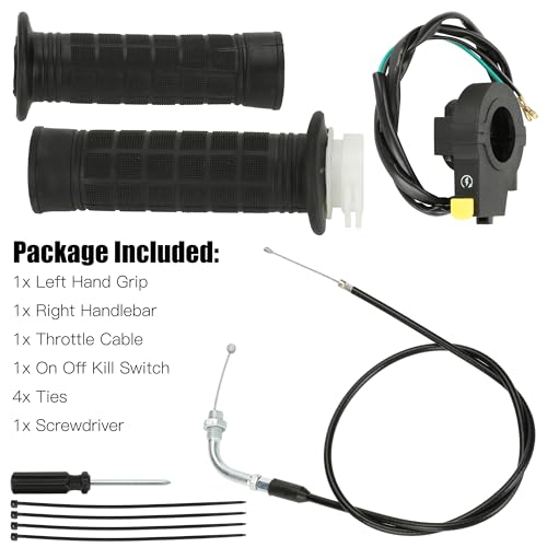 Image of YOXUFA Throttle Cable Twist Throttle Handle Grip Assembly for 2 Stroke Engine 80cc 100cc 49cc 50cc Gas Motor Motorized Bicycle Bike Parts with 7 /8 inch 22mm Handlebar