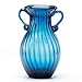 sunkey Hand Blown Glass Vase Double Ear Elegant Flower Vase for Centerpiece Home Decor Navy Blue