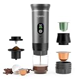 Portable Espresso Maker Coffee Machine 3-IN-1 Battery Coffee Maker 20-Bar Self-Heating Electric Espresso Machine Compatible with Ground Coffee & NS Capsule Pod USB-C for Car Camping Hiking RV