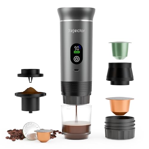 Compact 3-in-1 Portable Espresso Maker - 20-Bar Self-Heating Electric Coffee Machine for Ground Coffee & NS Capsule Pod - Ideal for Camping & Travel