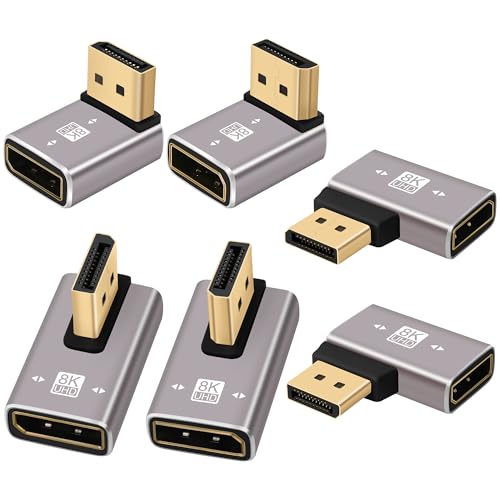 Adaptador 8K DisplayPort 1.4 angular extensor DP macho a hembra para monitor gaming 4K 144Hz