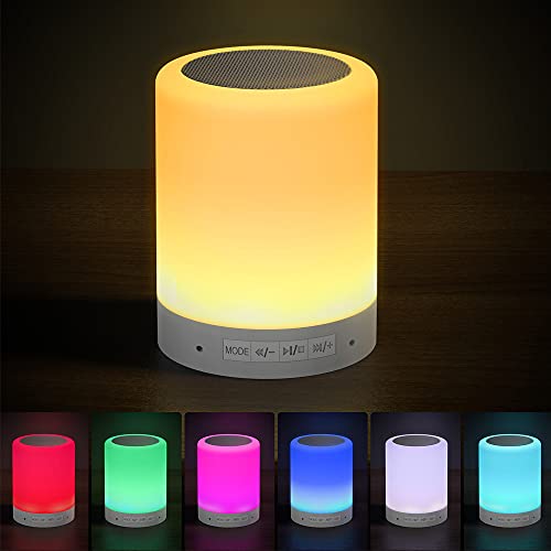 Ruoi Bluetooth Speakers with Lights, Touch Bedside Lamp Dimmable Color Night Light, Outdoor Table Lamp with Smart Touch Control, Gift Ideas for 10 11 12 13 14 Year Old Teenage GirlsBoys