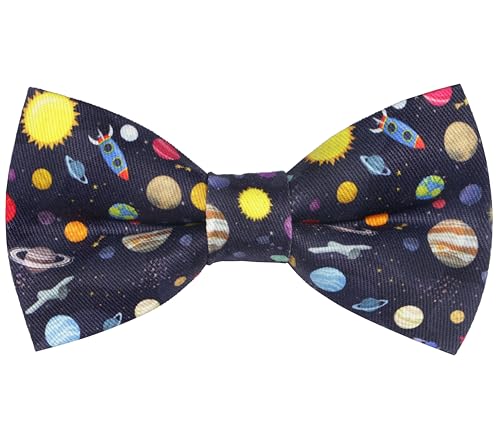 Image of Colorful Fun Pattern Pre-Tied Bow Tie Mens Floral Space Adjustable Bowtie