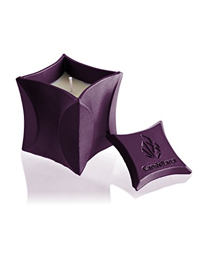 Candellana Candles Candlefort Concrete Candle-Modern II-Violet, Scent: Lavender Hill