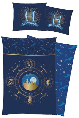 Harry Potter, biancheria da letto con costellazione stellata, blu, 135