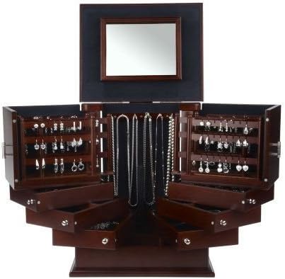 Luxury Silver Safe Keeper Deluxe Jewelry Box Walnut