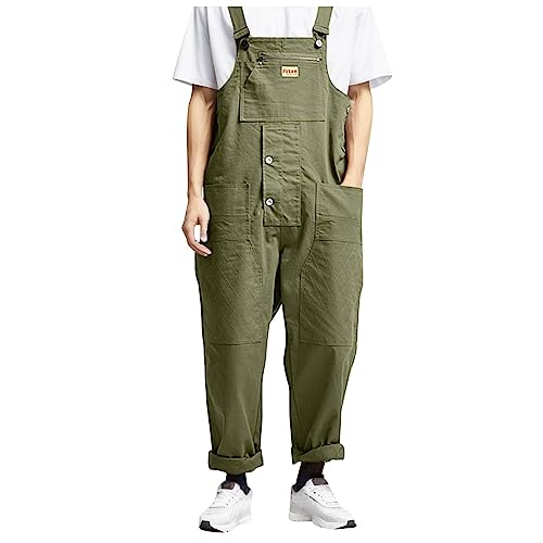 Salopette pour homme en denim bleu ample rétro pour le travail