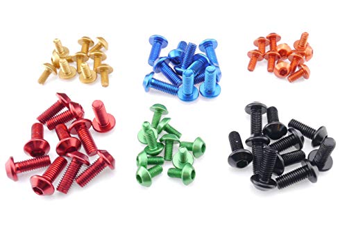 Aluminium Schrauben M6 M8 Innensechskant Alu eloxiert bunt 6mm 8mm, Farbauswahl:Schwarz eloxiert, Menge:M8x20-5er Set