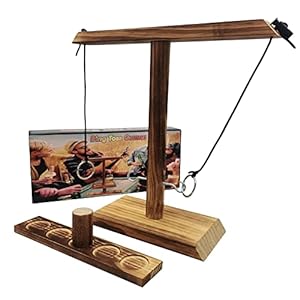 Ring toss Game for Kids and Adults, Large Base Hook and Ring Game, Family-friendly indoor holiday fun or outdoor patio games, Gifts for men