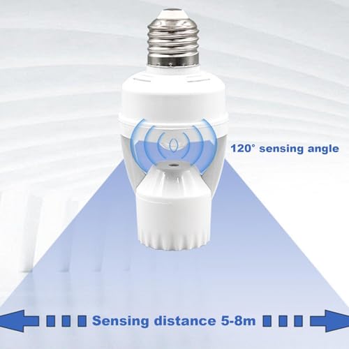 Portalámparas E27, portalámparas con sensor, adaptador de movimiento inteligente, adaptador de salida de luz, portalámparas, lámpara con sensor de movimiento, portalámparas para garaje, despensa, port - imagen 6
