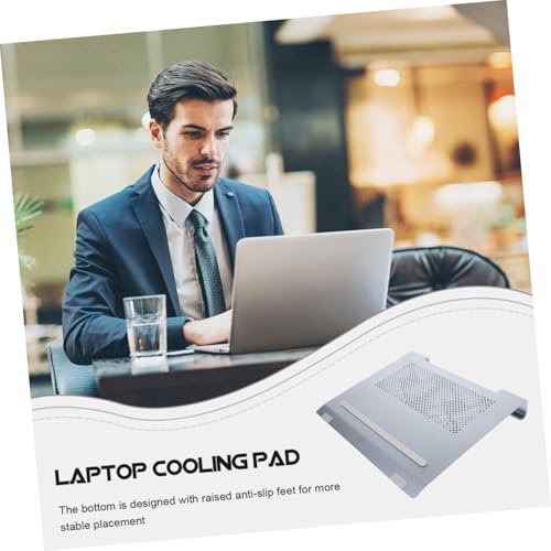 Base para laptop de aleación de aluminio con ventiladores y altura ajustable miniatura 5