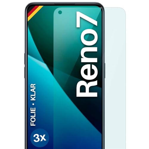 moex FlexProtect Schutzfolie für Oppo Reno7 (4G) Bildschirmschutz Folie Ultra-klar HD 0,2 mm kompatibel mit jeder Hülle, Anbringen ohne Blasen, Handyfolie Extra Kratzfest, 3 Stück