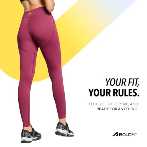 Image of Boldfit Limitless NYLOFLEX HIGH Rise Tights Gym Pants for Women Workout Breathable Tights for Woman Workout Activewear Leggings for Women Ankle Length Stretchable Pants for Woman Gym Lower