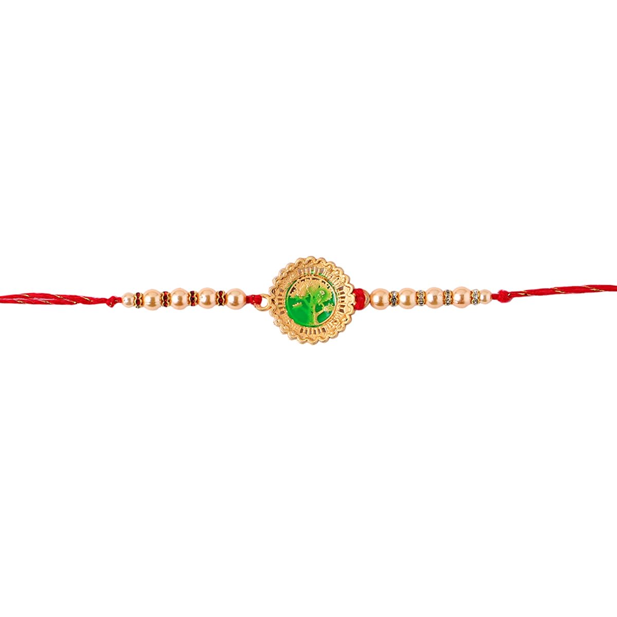 Beaded Enamel Rakhi with Roli Chaawal Pack