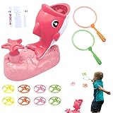 Nasoalne Jouet de tir à Disque - Jouet de Lancement pour Enfants - Ensemble de disques Volants en Forme de Dauphin, Cadeaux d'anniversaire Amusants pour Jouets Volants en Plein air, Superbes Cadeaux