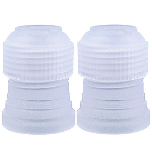 Bronagrand 10Pcs Plastic Standard Couplers Pipe Tip Coupler Cake Decorating Couplers For Icing Nozzles,White #TOP2
