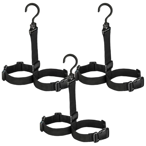 Perchas para botas de pesca HANABASS organizador ajustable de nylon negro pack de 3 unidades