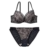 [ピーチ・ジョン] 【WEB限定】【脇高 盛れる ボリューム谷間 寄せ上げ レース ブラジャー ショーツセット】 チュールカシュクールブラジャー＆ショーツセットもりこれ ブラセット ブラック E75