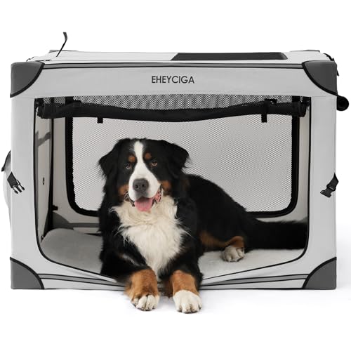 EHEYCIGA Collapsible Dog Crate 42 Inches, Portable...