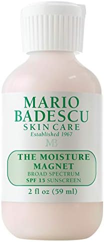 Mario Badescu The Moisture Magnet Face Moisturizer for Women and Men with SPF 15, Ideal Facial Moisturizer for Combination, Dry or Sensitive Skin, Makeup Primer Face Cream, 2 Fl Oz