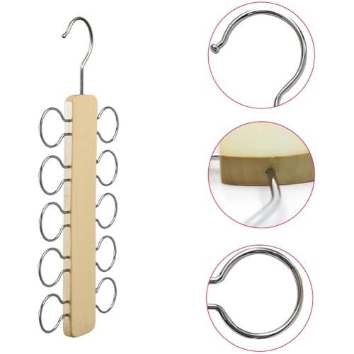 Schalbügel, Schalhalter, Krawattenhalter, Krawattenbügel, Gürtelhalter, Scarf Holder, Holz Krawatten Halter, Schal Kleiderbügel, Multifunktionaler Schrank-Organizer für Schals, Krawatten, Gürtel