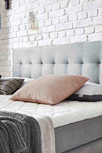 WELCON-Rockstar-Limited-Edition-II-Boxspringbett-180x200-cm-hellgrau-oder-dunkelgrau-Haertegrad-H2-medium-oder-H3-hart-mit-Tonnentaschenfederkernen-inkl-Topper-hellgrau-H2