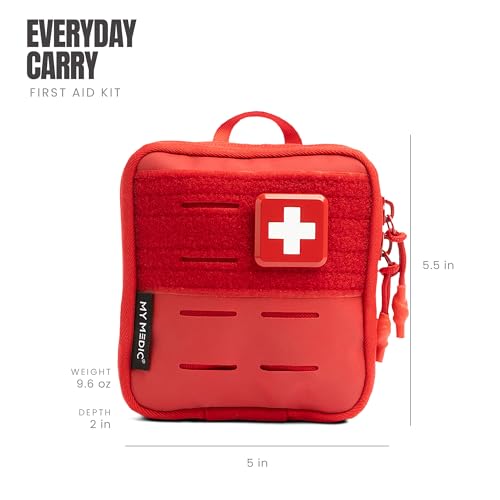 Image of MY MEDIC Everyday Carry First Aid Kit - Emergency Survival Essentials, Medical Supplies & Accessories Bag for Travel Car, Home, Boat, Camper or Backpack - Red