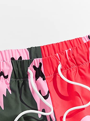 WDIRARA Men's Graphic Print Colorblock Drawstring Waist Active Pocket Shorts4