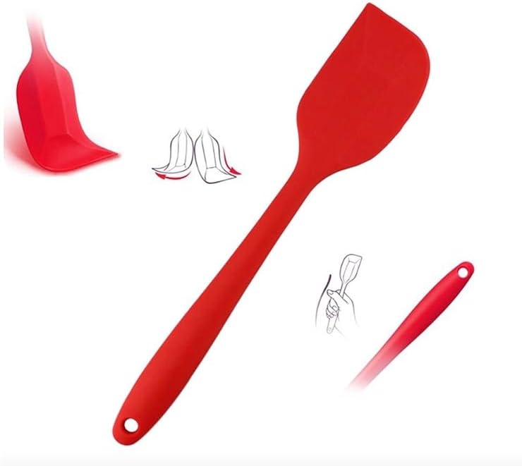 Espátula de silicona 2 piezas (grandes y pequeñas), suministros para hornear y utensilios de cocina con espátulas resistentes al calor, cuchara para